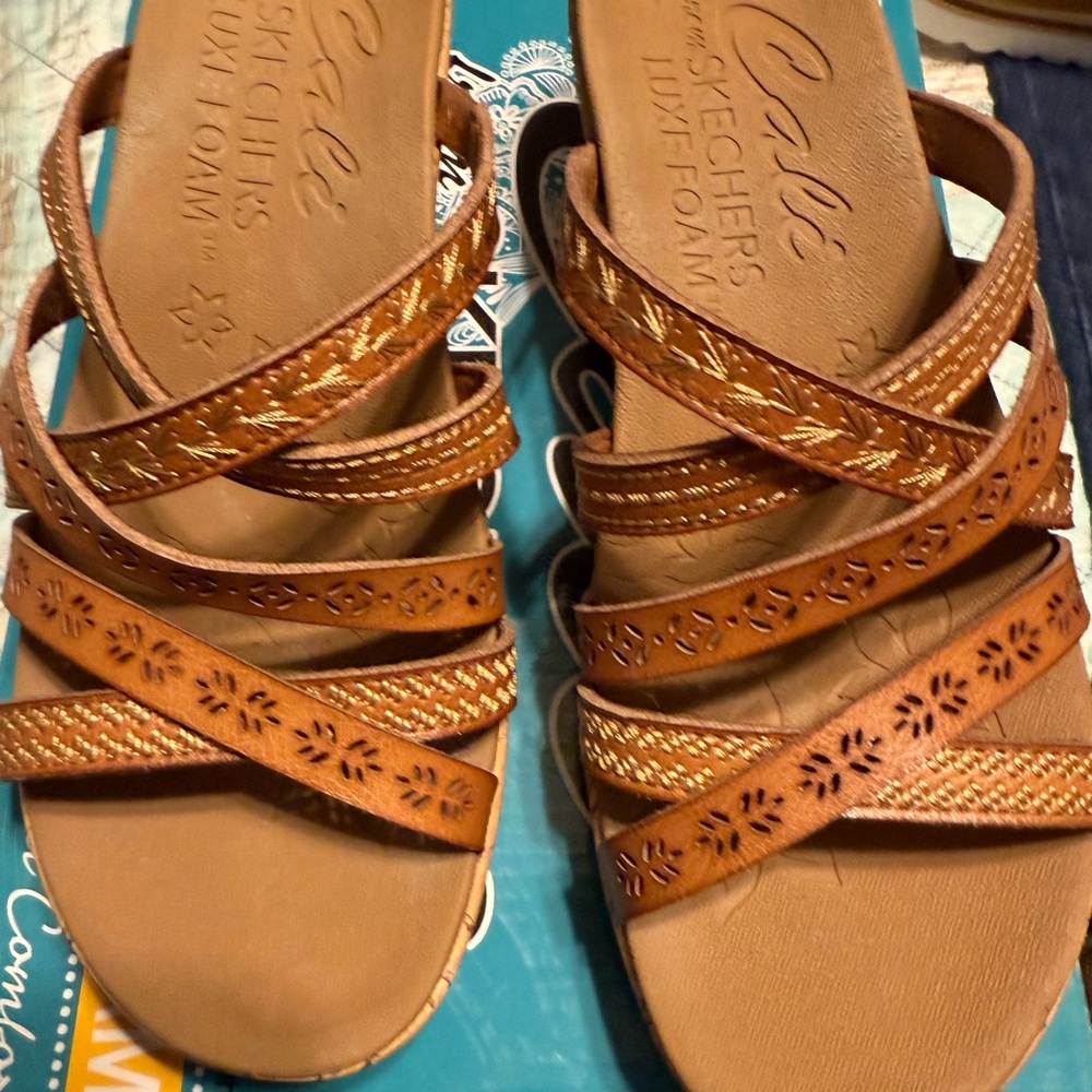 Skechers Women's Tan Strappy Sandals